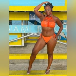 Shine & Sparkle Bikini - Tangerine 🍊